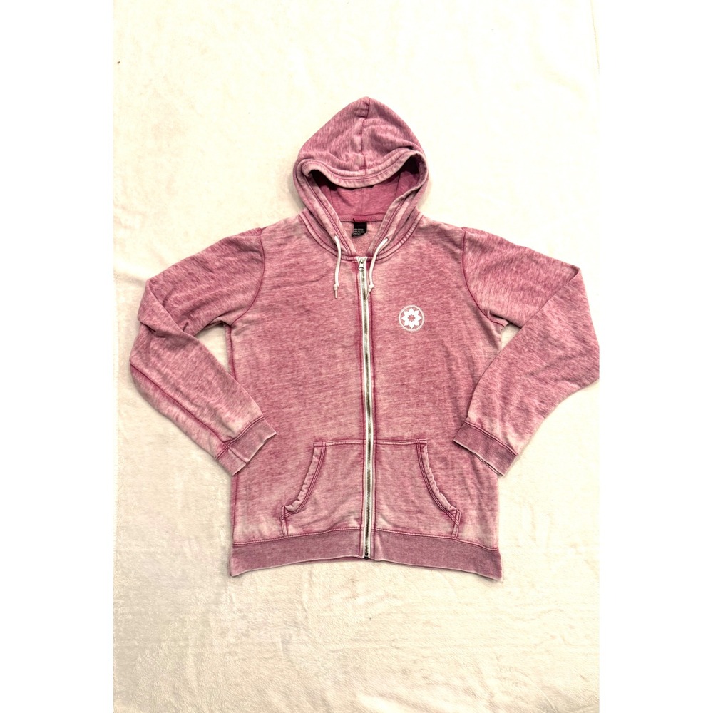 Club Pilates Beimar Womens Mineral Wash Full Zip Hoodie Pink Large GZT400